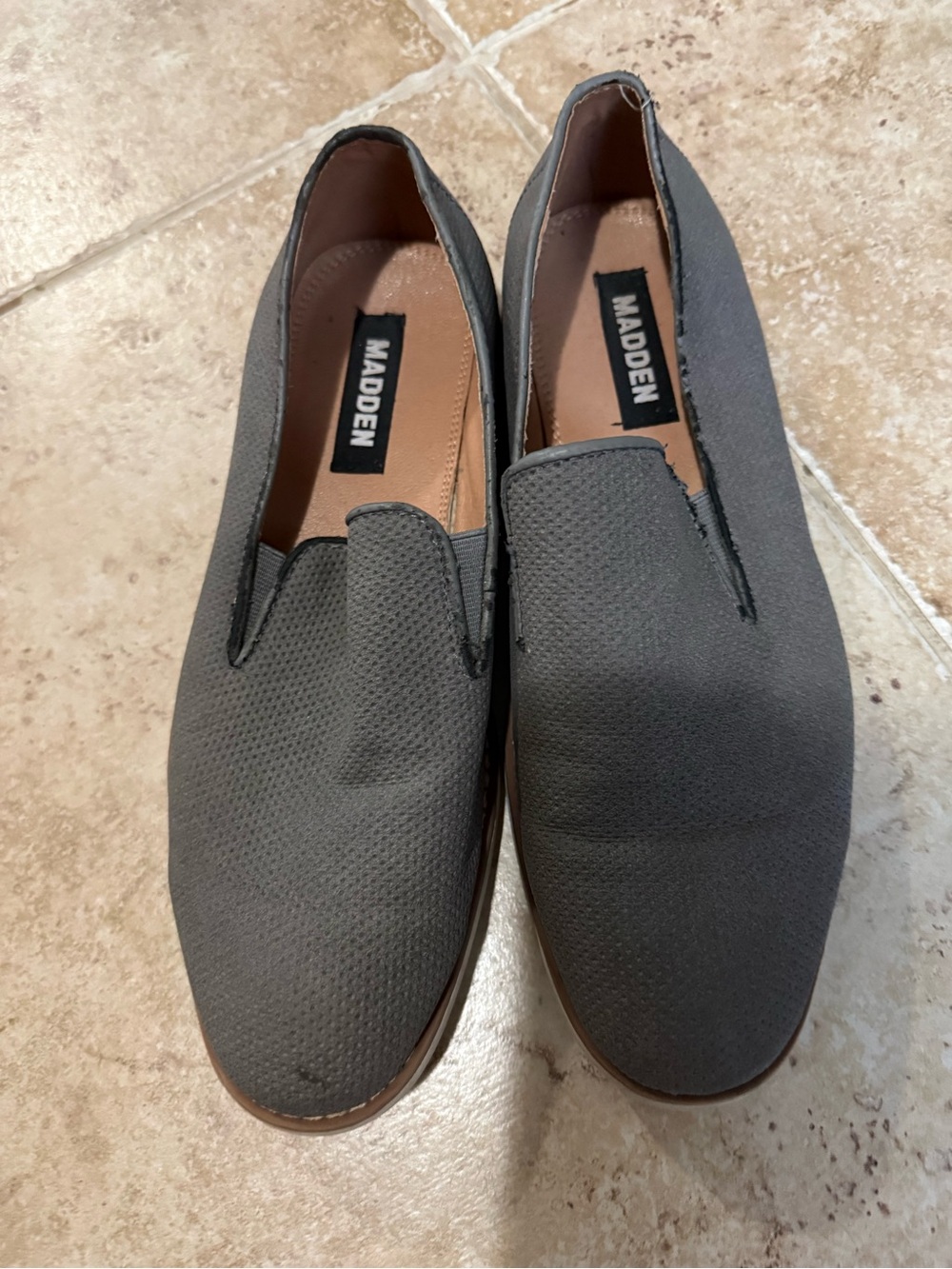 Steve Madden Men's Grey Slip-On Loafers